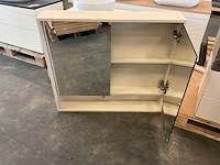 Badmeubel met natuursteen wasbak en spiegelkast 60 cm - afbeelding 1 van  5