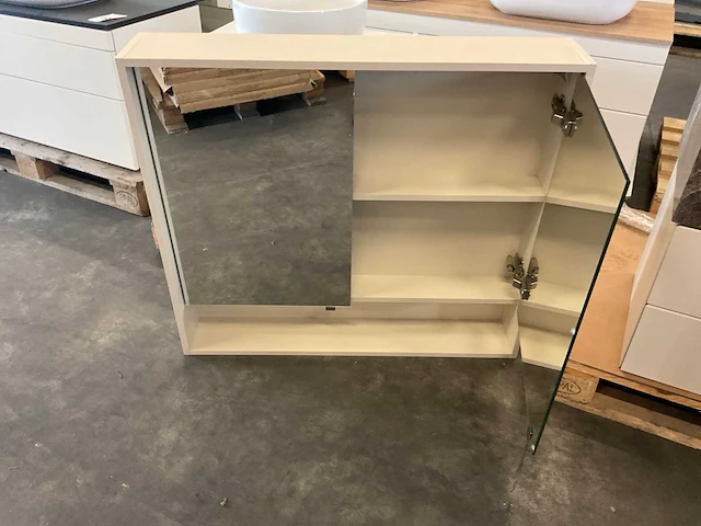 Badmeubel met natuursteen wasbak en spiegelkast 60 cm - afbeelding 2 van  11