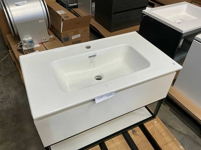 Badmeubel met spiegel (80x45x52 cm) - afbeelding 3 van  4