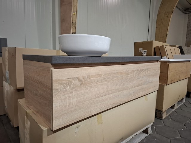 Badmeubel met waskom, eiken - afbeelding 5 van  12