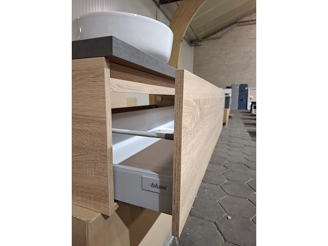 Badmeubel met waskom, eiken - afbeelding 7 van  12