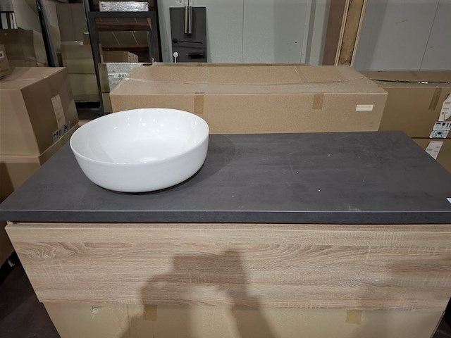 Badmeubel met waskom, eiken - afbeelding 11 van  12