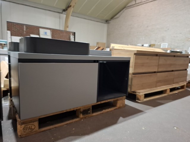 Badmeubel primabad, mat zwart/mat grijs - afbeelding 1 van  14