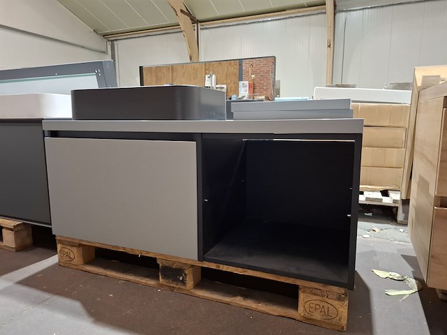 Badmeubel primabad, mat zwart/mat grijs - afbeelding 7 van  14