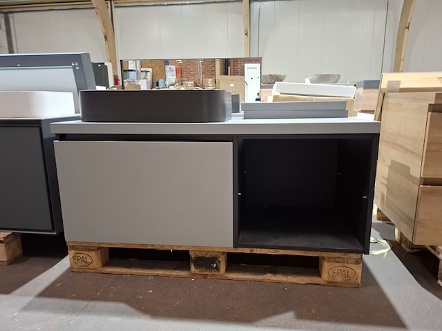 Badmeubel primabad, mat zwart/mat grijs - afbeelding 8 van  14