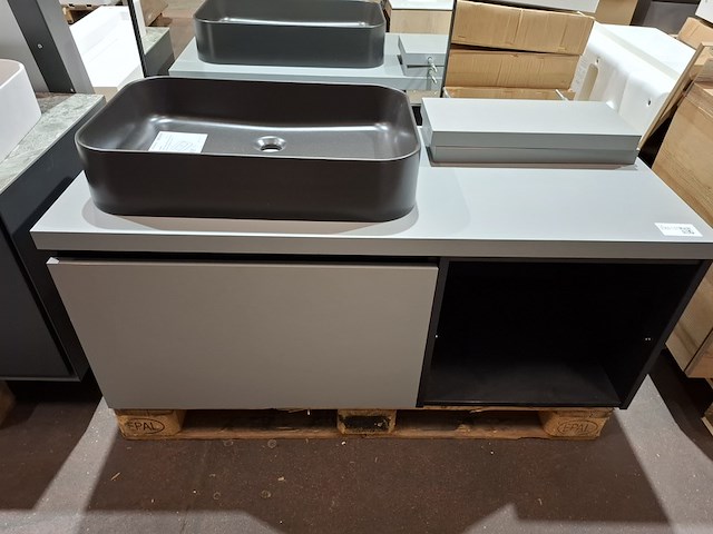 Badmeubel primabad, mat zwart/mat grijs - afbeelding 9 van  14