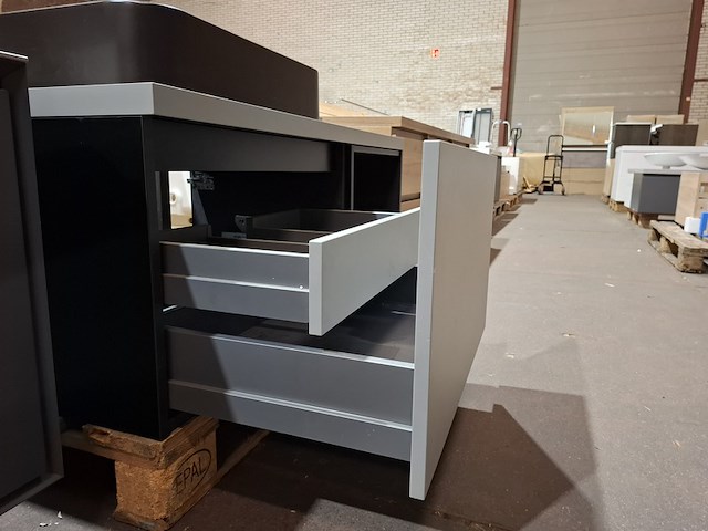 Badmeubel primabad, mat zwart/mat grijs - afbeelding 10 van  14