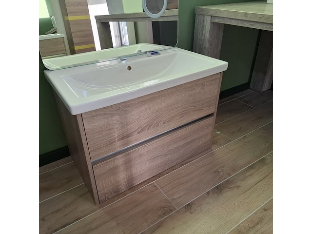 Badmeubel sanox, como, grijs eiken - afbeelding 7 van  11