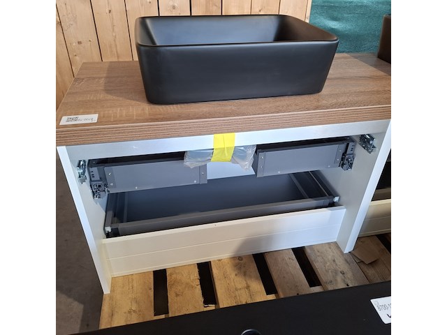 Badmeubel, wave design, glans wit - afbeelding 3 van  12