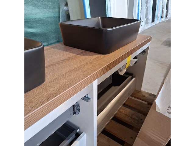 Badmeubel, wave design, glans wit - afbeelding 4 van  12