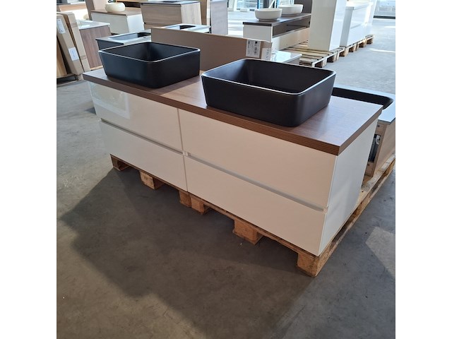 Badmeubel, wave design, glans wit - afbeelding 1 van  12