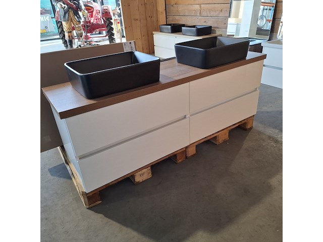 Badmeubel, wave design, glans wit - afbeelding 5 van  12