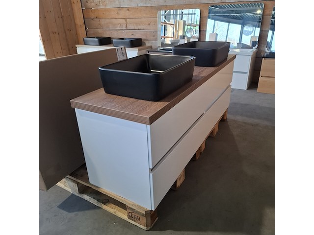 Badmeubel, wave design, glans wit - afbeelding 6 van  12