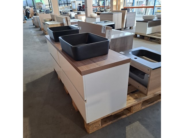 Badmeubel, wave design, glans wit - afbeelding 7 van  12