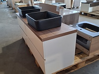 Badmeubel, wave design, glans wit - afbeelding 7 van  12