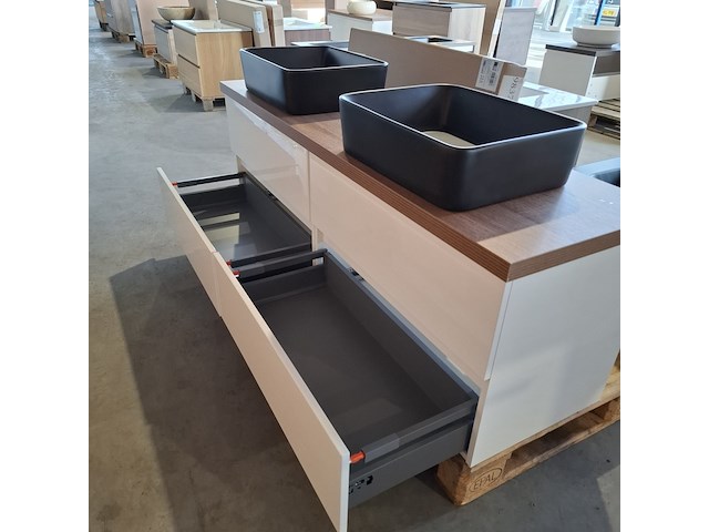 Badmeubel, wave design, glans wit - afbeelding 12 van  12