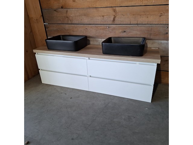 Badmeubel, wave design, glans wit - afbeelding 1 van  9