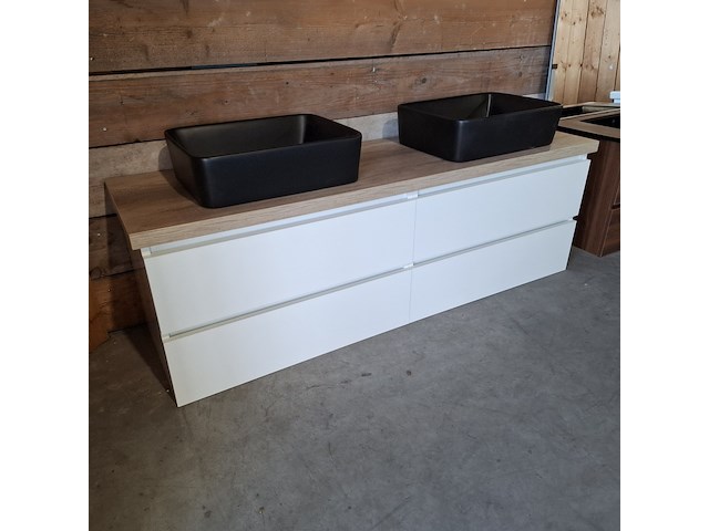 Badmeubel, wave design, glans wit - afbeelding 3 van  9