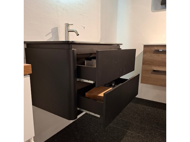 Badmeubel wd, mat zwart 3d front - afbeelding 12 van  16