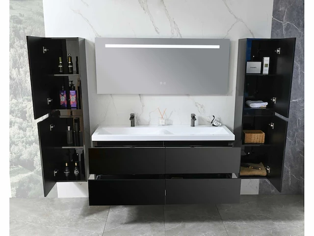 Badmeubelset - melamine, kunstmarmer - vonato - 0 - lucente 145 - afbeelding 6 van  8