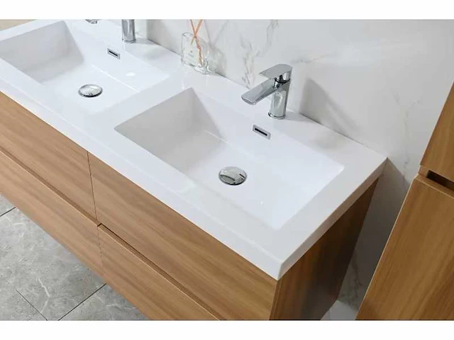 Badmeubelset - melamine, kunstmarmer - vonato - 0 - naturis 120 - afbeelding 4 van  9
