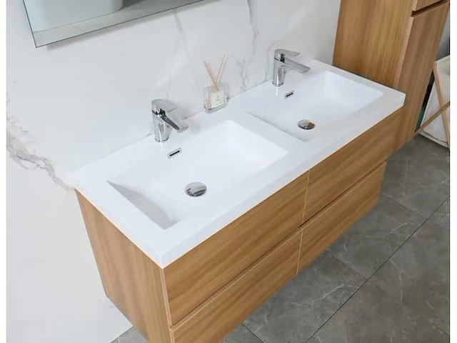 Badmeubelset - melamine, kunstmarmer - vonato - 0 - naturis 120 - afbeelding 6 van  9