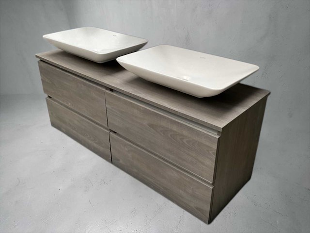 Badmeubelset 140cm oergrijs/quartz zwart softclose - afbeelding 1 van  4