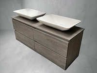 Badmeubelset 140cm oergrijs/quartz zwart softclose