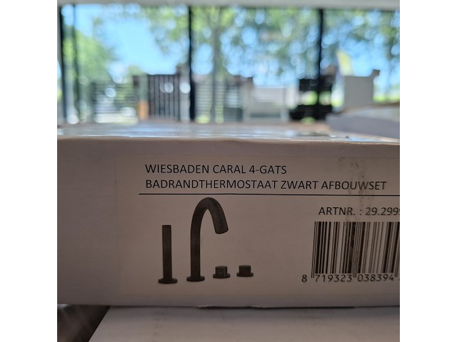 Badrandthermostaat, wiesbaden, caral, zwart - afbeelding 1 van  3