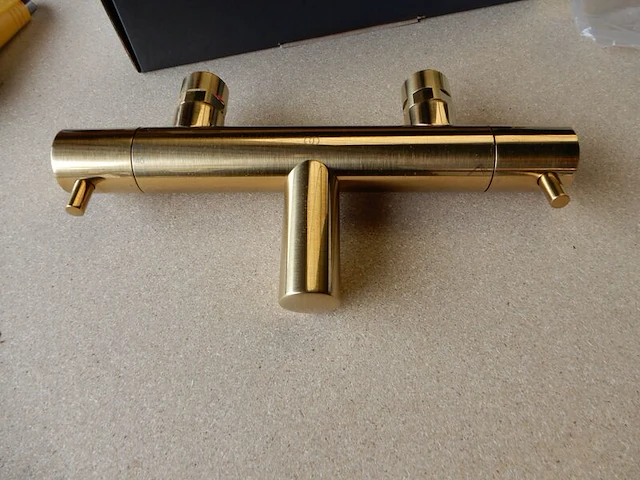 Badthermostaatkraan, ideal standard, ceratherm t 125, brushed gold - afbeelding 1 van  3
