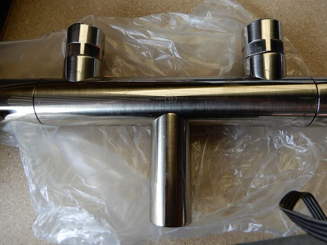 Badthermostaatkraan, ideal standard, ceratherm t 125, rvs - afbeelding 1 van  3