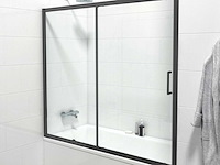 Badwand schuif mat zwart 170x150 cm - afbeelding 1 van  2