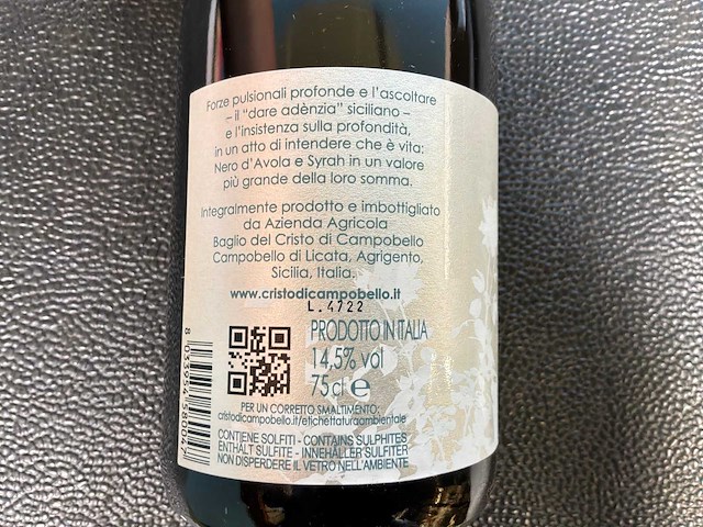 Baglio del cristo di campobello terre siciliane rode wijn 2020 (3x) - afbeelding 3 van  3