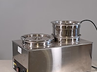 Bain marie met 2 ronde potten, buffalo, s077-e-03