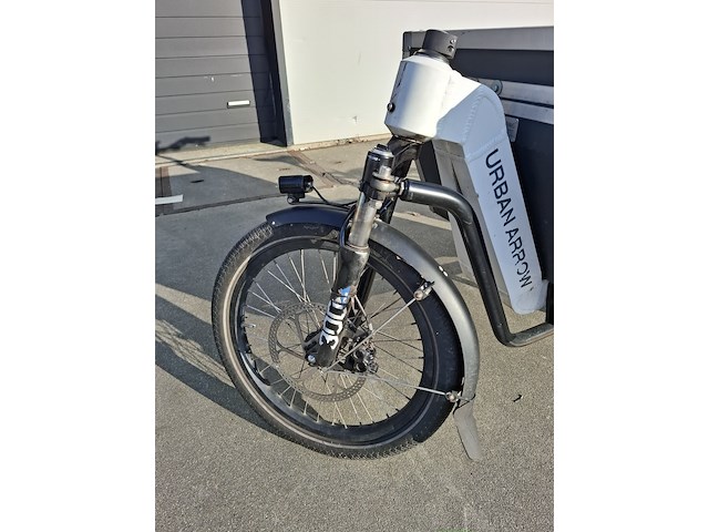 Bakfiets, urban arrow flatbed, wit - afbeelding 10 van  16