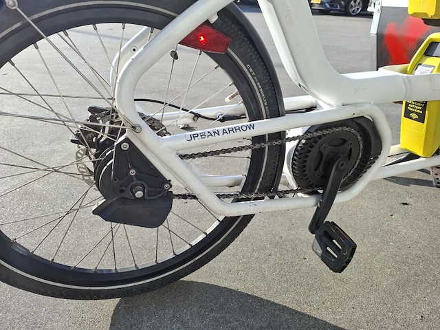Bakfiets, urban arrow flatbed, wit - afbeelding 14 van  16