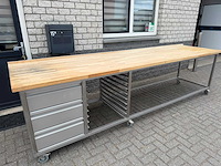 Bakkerstafel - 360x90 - rvs werktafel - afbeelding 2 van  6