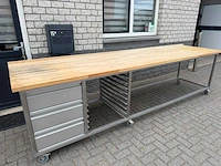 Bakkerstafel - 360x90 - rvs werktafel - afbeelding 2 van  6