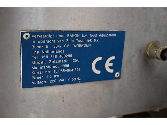 Bakon zelamatic 1250 rvs bakplaten invetmachine - afbeelding 7 van  7