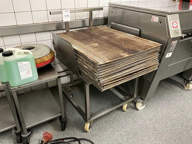 Bakplaten met rvs trolley - afbeelding 1 van  2