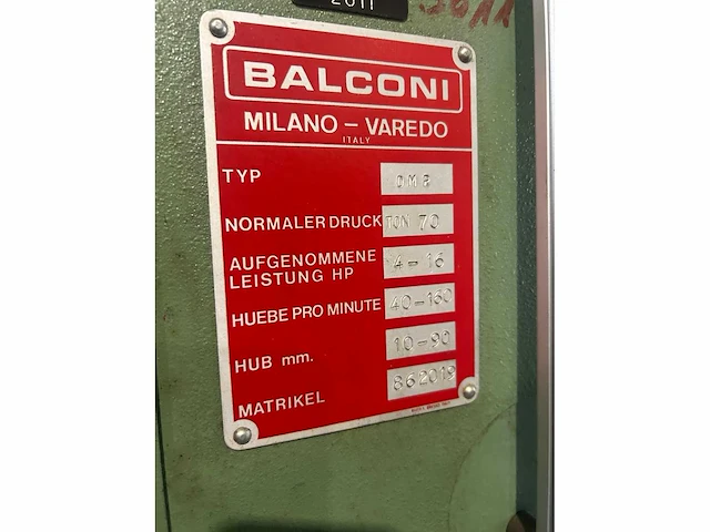 Balconi - dmp 70t - excenterpers - afbeelding 2 van  24