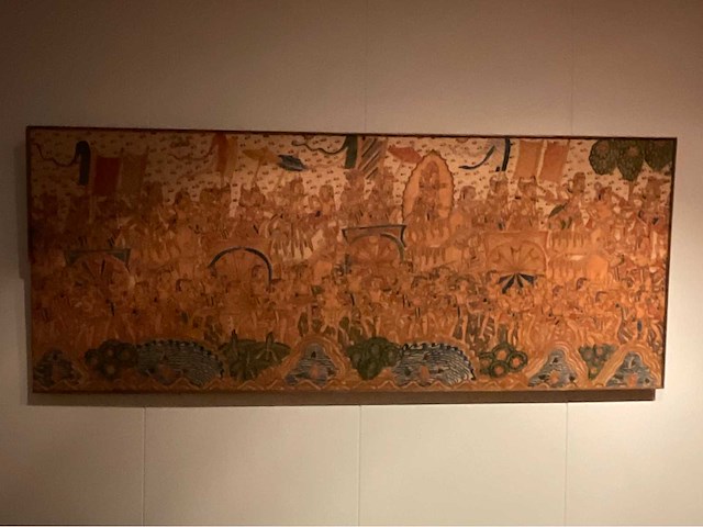 Balinees wandtapijt : “de rotatie van de giri-berg” - afbeelding 1 van  4