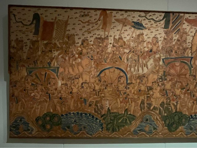 Balinees wandtapijt : “de rotatie van de giri-berg” - afbeelding 2 van  4