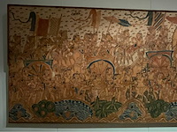 Balinees wandtapijt : “de rotatie van de giri-berg” - afbeelding 2 van  4