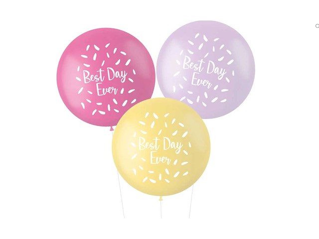 Ballonnen pastel xl best day ever 3stk (480x) - afbeelding 1 van  4