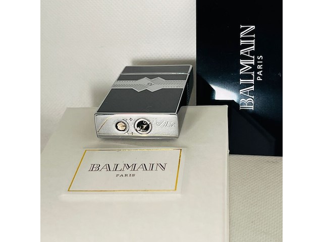 Balmain paris aansteker - limited edition black & silver - afbeelding 7 van  8