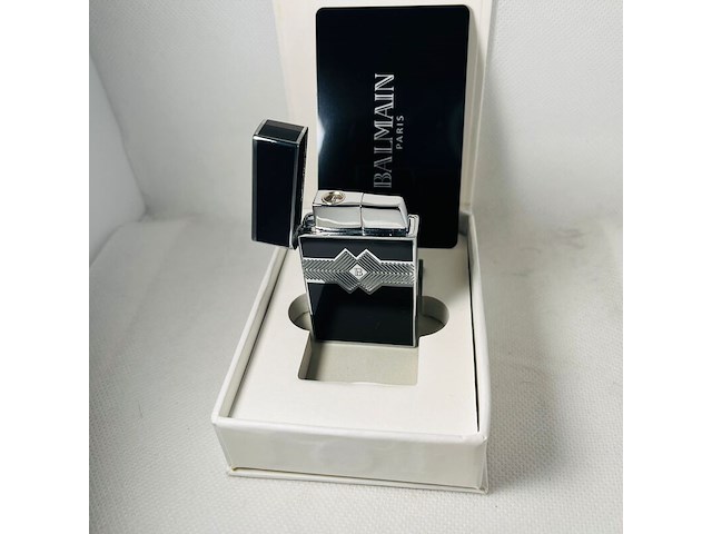 Balmain paris aansteker - limited edition black & silver - afbeelding 2 van  8
