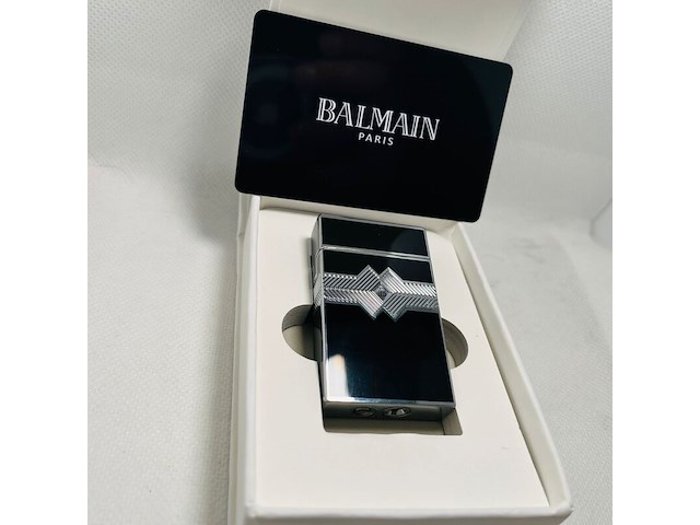 Balmain paris aansteker - limited edition black & silver - afbeelding 6 van  8