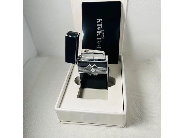 Balmain paris aansteker - limited edition black & silver - afbeelding 2 van  8