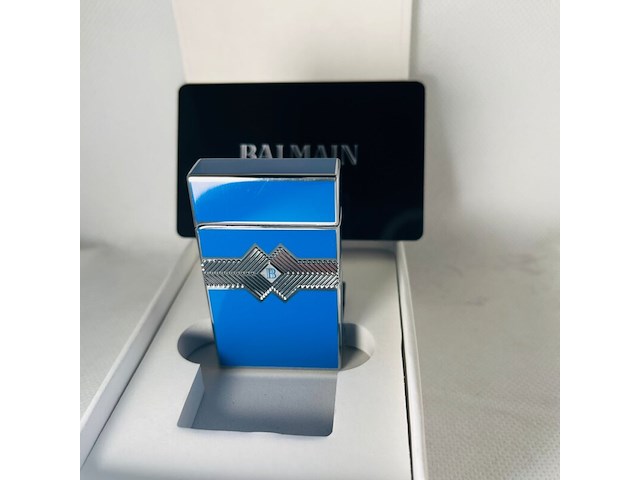 Balmain paris aansteker - limited edition blue & silver - afbeelding 2 van  6